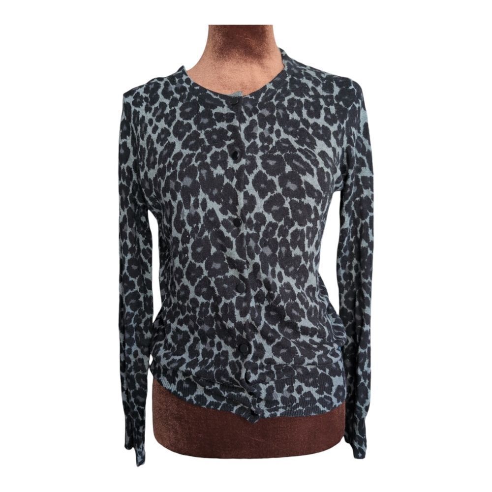 Joe fresh button down leopard cardigan size S